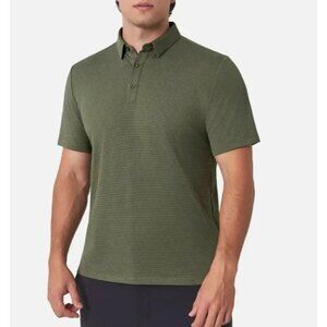NEW Modern Ambition Men's XL Olive Diamond Pattern Polo Shirt